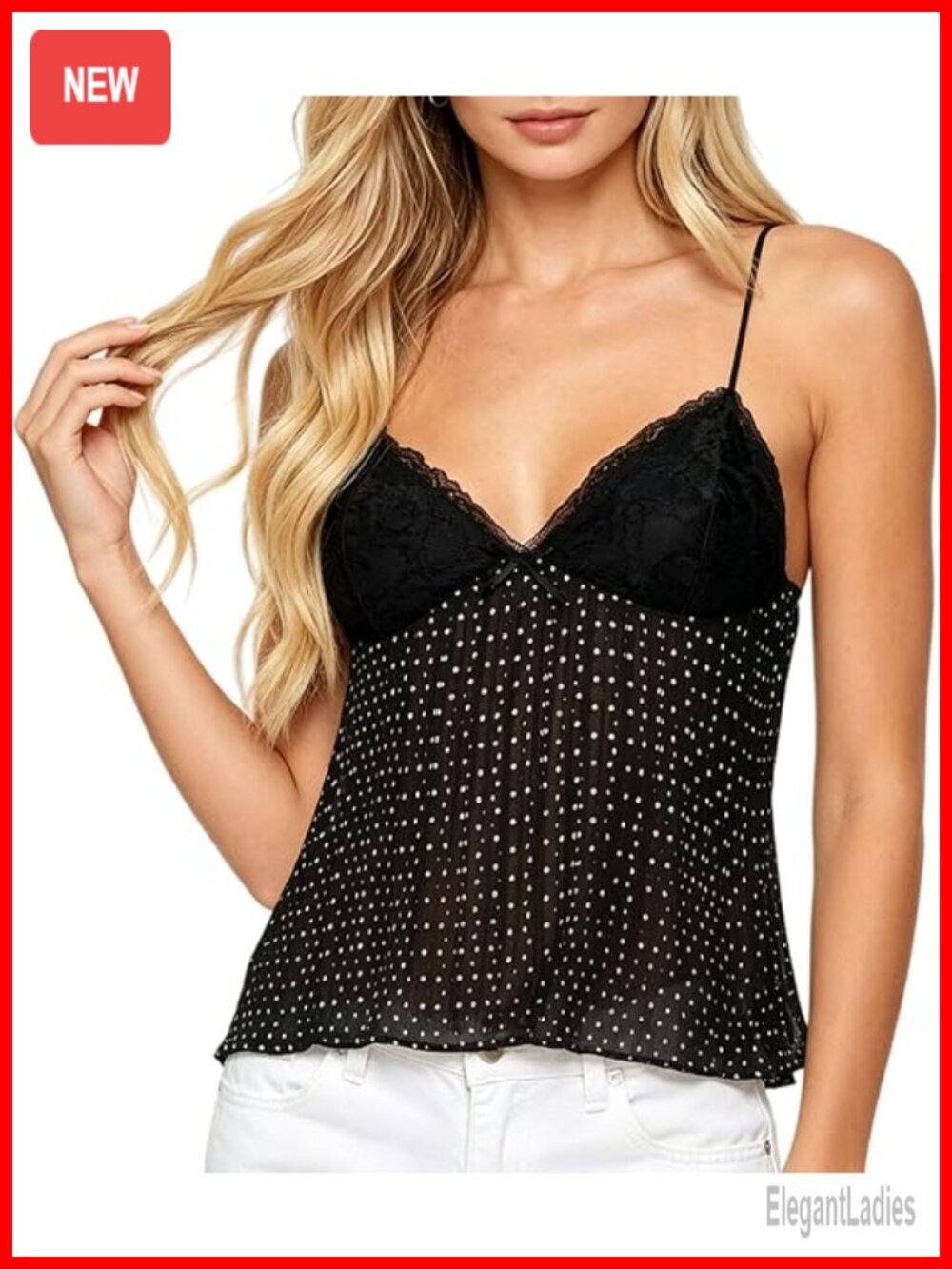 Lace Sleeveless V Neck Spaghetti Strap Ruffle Flowy Babydoll Top Y2k Cute Tank